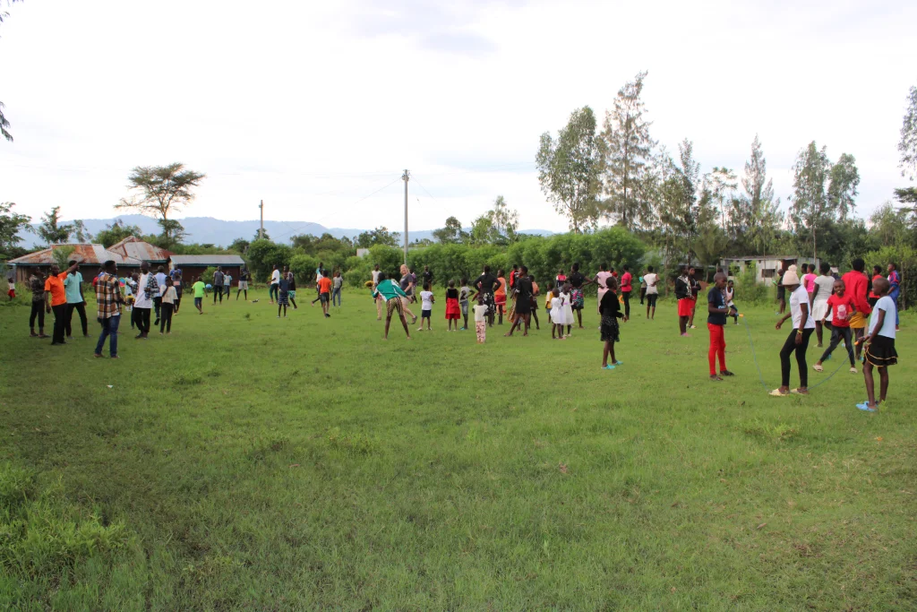 children playing in the field